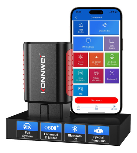 Konnwei Kdiag Bluetooth Obd2 Escaner Herramienta De Diagnost