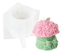 Comprar Molde Silicon Ramo Rosa Rosas Flores Con Moño Vela Jabón