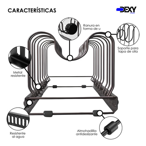 Organizador De Ollas Y Sartenes 10 Divisiones Ajustable