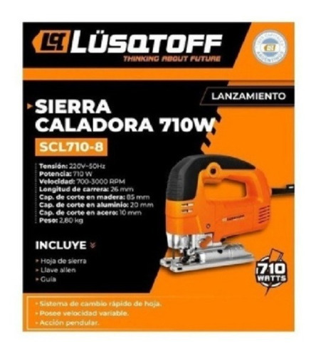 Imagen 6 de 12 de Caladora Lusqtoff 710w Vel Variable Carpintero + Hojas Bosch