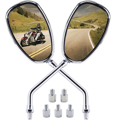 Espejos De Motocicleta Oraevy, Espejos Universales Cromados