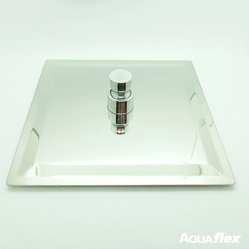 Imagen 3 de 8 de Flor Ducha Acero Cuadrada 20cm Mas Brazo 40cm 7091c Aquaflex
