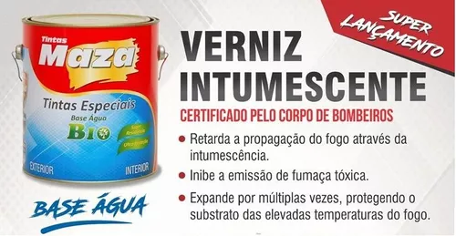 Tinta Anti-Chama Intumescente Corta Fogo Base Água 3,6Lts - Maza