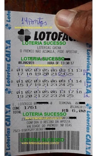 Imagem 1 de 1 de Ganhar 14 Pontos Na Lotofácil Renda De 3 Mil