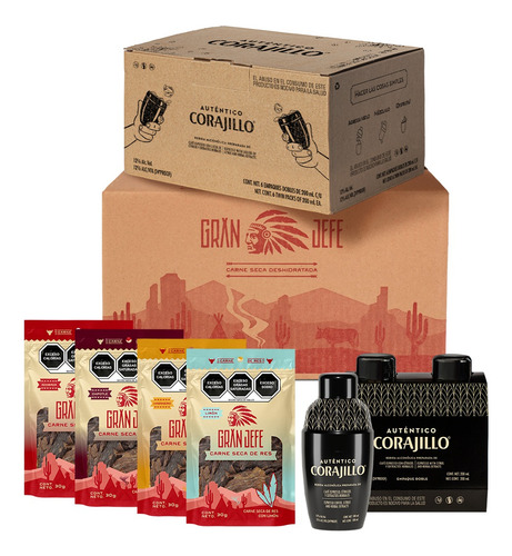 Carne Seca Sabores Mixeados 30g Con 40p + Caja Corajillo