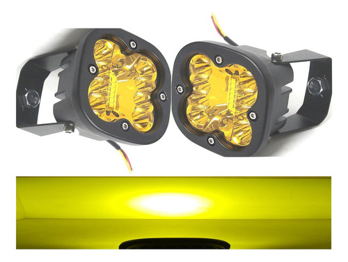 Par Faro 40 Led 60w Cuadrado Ámbar Fijo/estrobo 4x4 Barra *