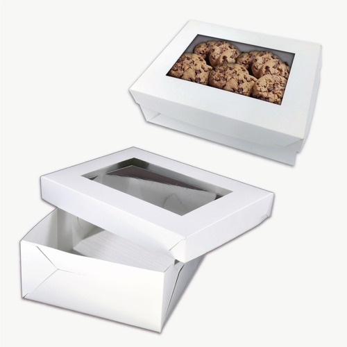Cajas Para Cookies Masas Galletitas Pack 100 Un Ventana Pvc