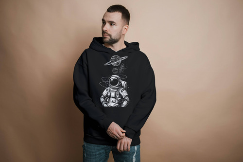 Sudadera Con Gorro Estampada Astronauta Planetas - Space