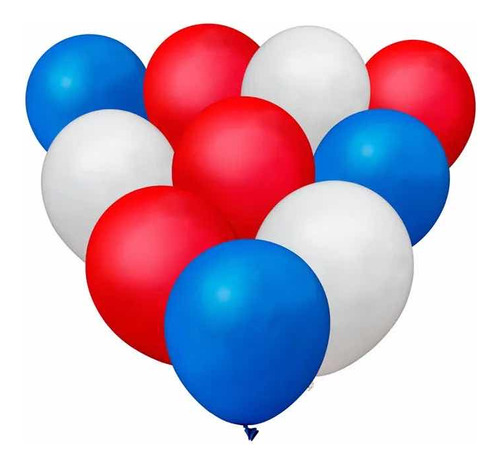 Pack De 50 Globos Latex Tricolor Fiesta Chile 18 Septiembre