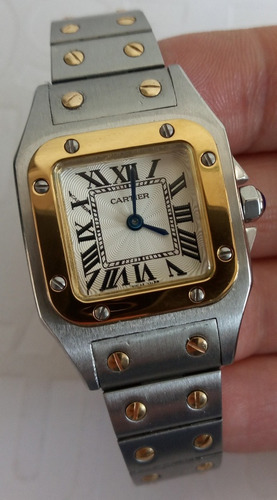 Reloj Cartiere Mod. Santos Dama Carátula Blanca Oro Amarillo