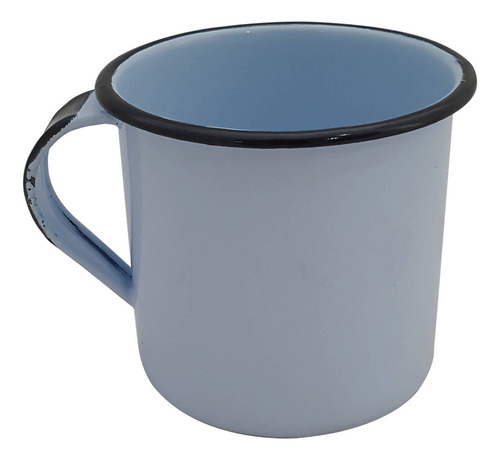 Caneca Esmaltada Xícara De Café Chá 400ml Caneca Agata Cor Azul-claro