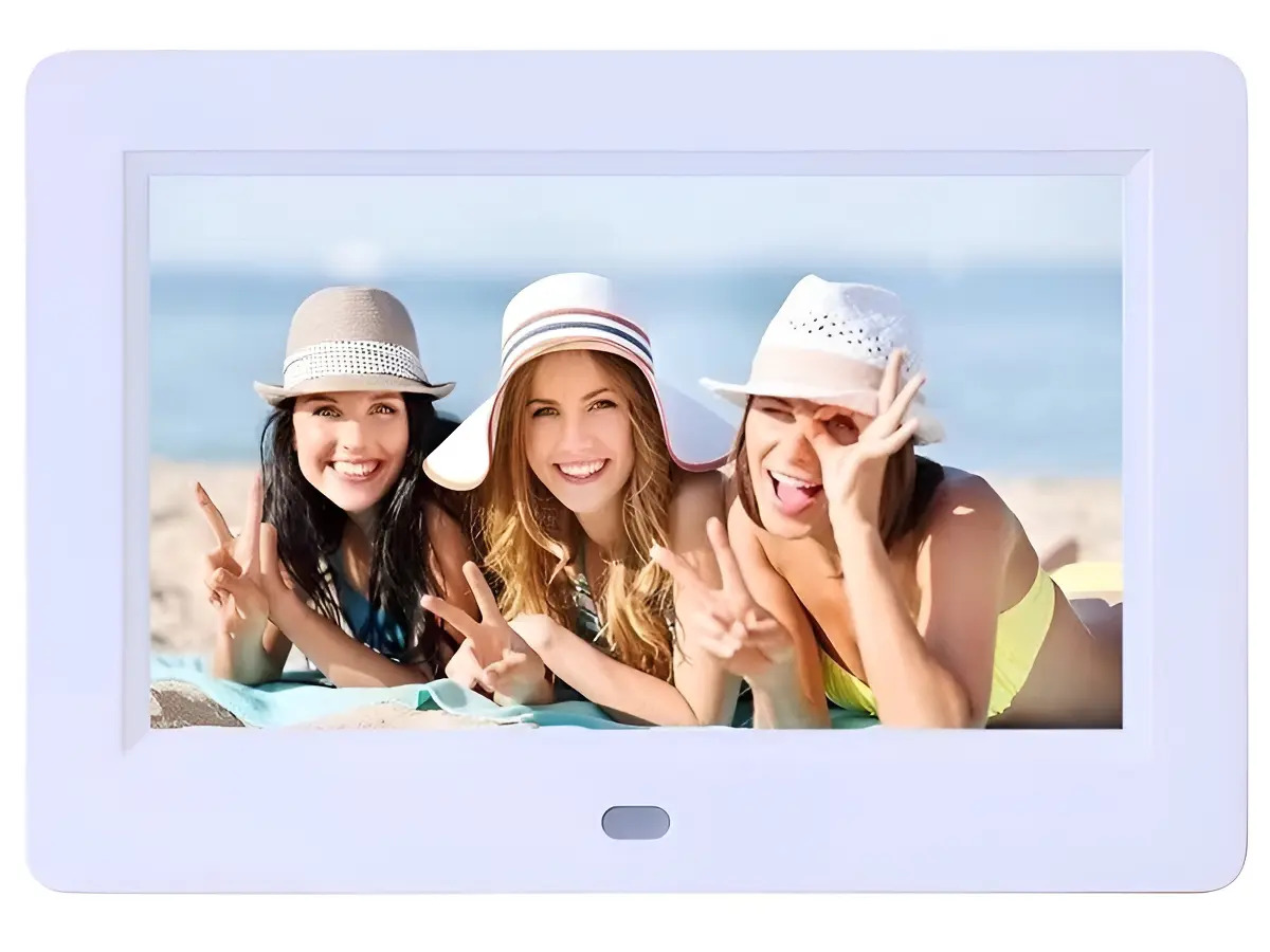 Porta Retrato Digital 7 Som Video Mp3 Mp4 Com Controle Cor Branco