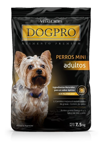 Imagen 1 de 7 de Balanceado Premium Dogpro Razas Mini 7,5 Kg