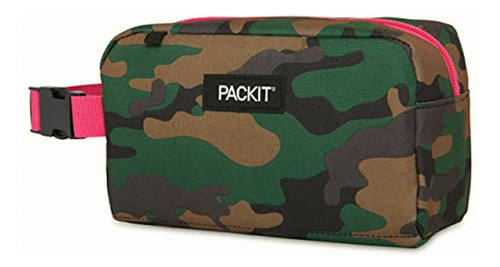 Packit Caja De Aperitivos Reutilizable Congelable, Camuflaje Color Camuflaje Con Ribete Rosa Intenso