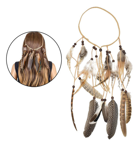 Boho Indian Feather Headband Hippie Acessórios Fita De