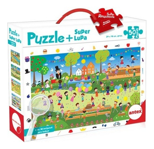 Puzzle 50 Piezas Juego De Búsqueda Con Lupa Mod 1- Antex