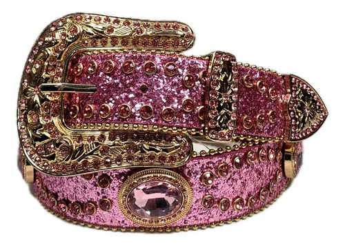 Cinto Pink Feminino Com Strass E Pedras Lancamento Oklahoma