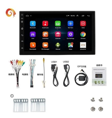 Radio Con Pantalla Android Táctil Gps Wifi 2 Din Auto