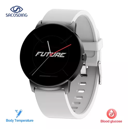 Relógio inteligente Glucose para homens e mulheres NFC Smartwatch 2023 cor  da pulseira preto/cinza