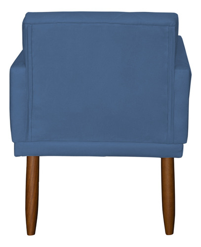 Kit 3 Poltronas Decorativas Para Recepção Consultório Cores Cor Azul-marinho Desenho Do Tecido Suede Liso