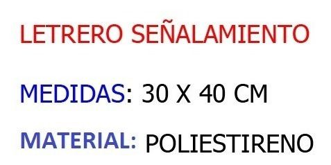 Letrero Señalamiento Se Vende 1 Pza Tamaño 30 X 40