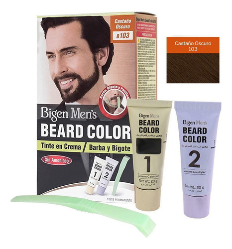 Tinte Bigen En Crema Para Barba Y Bigote Tono 103 castaño oscuro