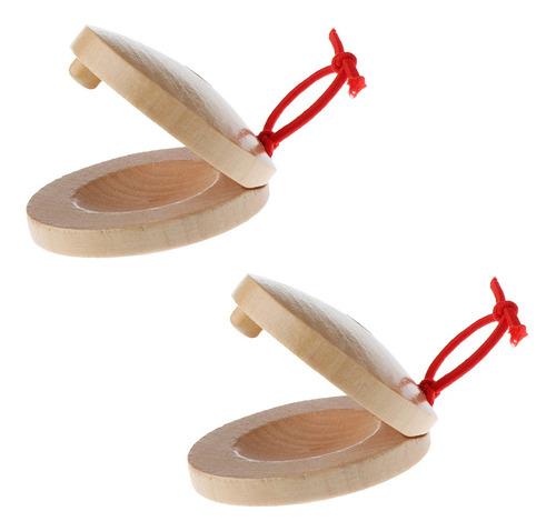 1par Juguete Percusión Castañuelas De Madera Instrumento