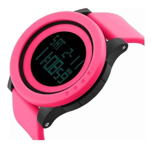 Reloj Unisex Skmei 1142 Crono Alarma Sumergible Moderno Negr