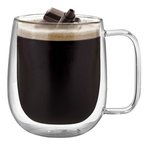 Imagen 5 de 10 de Taza Doble Vidrio 250 Cc Con Aza Agua Cafe Infusiones