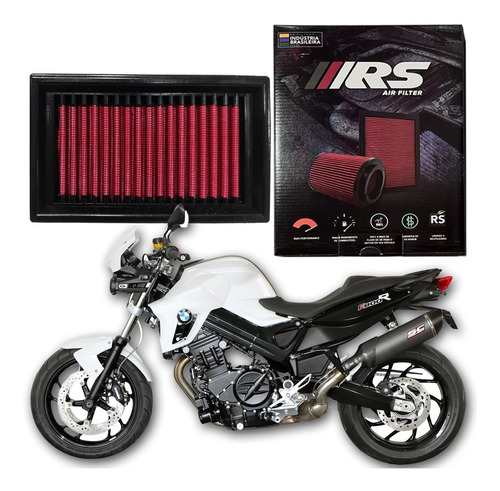 Filtro Ar Esportivo Inbox Bmw F-800 R 2014 Rs Filtros