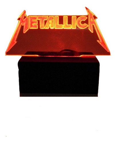 Luminária De Mesa Led Acrílico Metallica Rock 15cm Vermelho