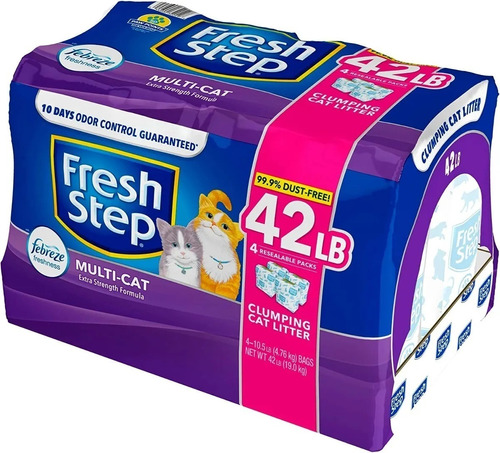 Arenas Para  Gatos Fresh Step Febreze Multi Cat 19kg 