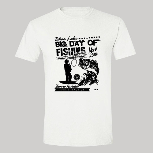 Playera Blanca Hombre Pescador Fishing Pesca 214