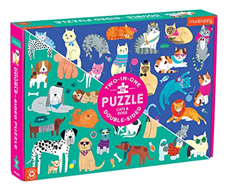 Mudpuppy Animal Kingdom Double-sided Puzzle,m