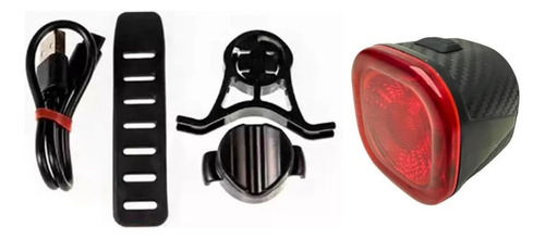 Luz Traseira Sinalizador Bicicleta Bike Brake Light Sensor De Freio Inteligente Usb Cor Vermelho
