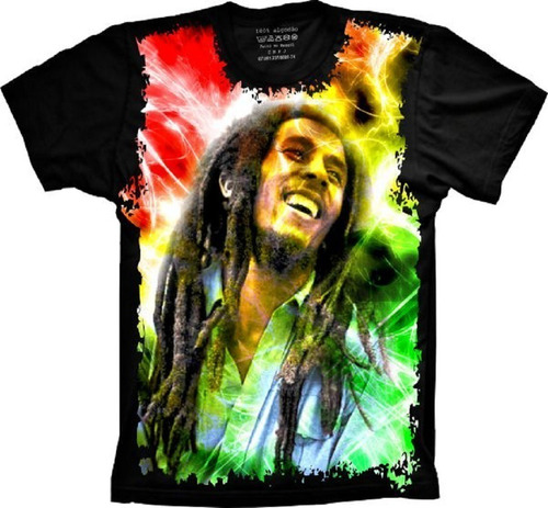 Camiseta Frete Grátis Plus Size Reggae Bob Marley