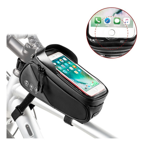 Imagen 9 de 9 de Bolsa De Teléfono Para Cuadro Frontal De Bicicleta