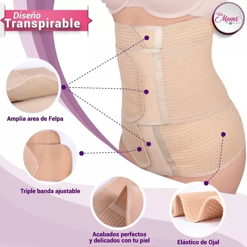 For Moms Fajas Postparto Triple Ajuste Independiente Fajas Postparto  Cesarea Ideal para La Recuperación Faja Postparto con Bandas Elásticas para  El