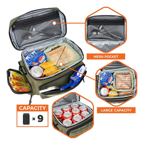 Lunch Box Opux Tactical Insulated For Men Adult Olive