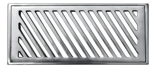 Grelha Diagonal P Ralo Com Caixilho 15x50cm - Prime Alumínio