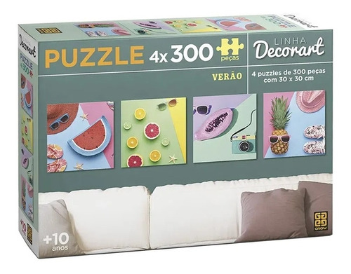 Puzzle Quebra Cabeça Decorart Verão 4 X 300 Peças - Grow