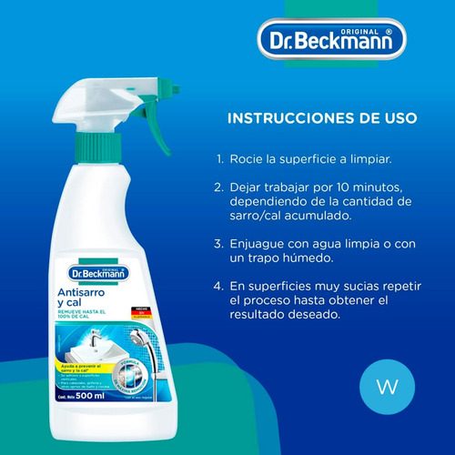Limpiador Antisarro 500ml Dr. Beckmann Baño Y Cocina