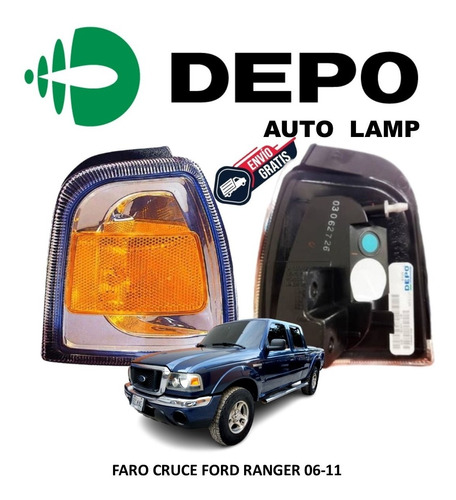 Faro Cruce Izquierdo Ford Ranger 06-11 Depo