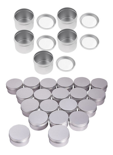 25pc Aluminio Lata De Almacenamiento Olla Velas Bálsamos