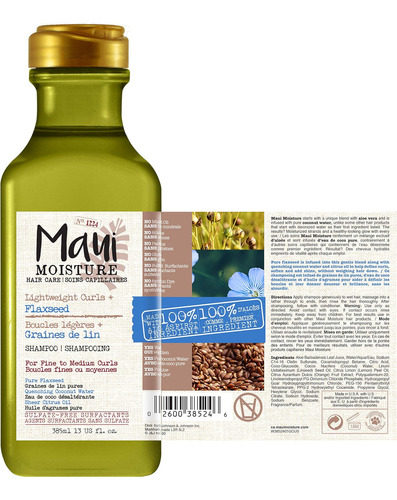 Maui Moisture Lightweight Curls + Shampoo De Linhaça, Sem Pa