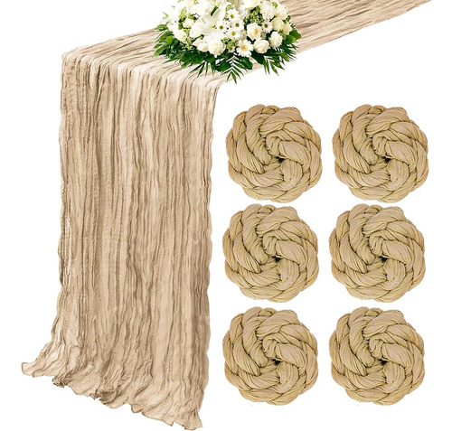 Beauvibe Estopilla Camino De Mesa 10 Pies Mantel Boho Mantel