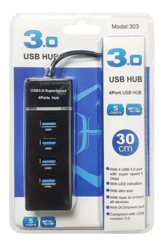 Hub Usb Tipo C 4 Puertos Adaptador Convertidor Usb 3.0