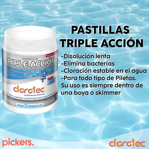 Imagen 4 de 9 de Pastilla Triple Acción + Shock X 10 Kg Clototec Combo