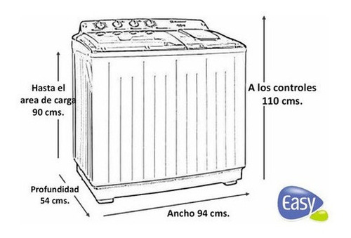 Protector Para Lavadora Easy 2 Tinas 16kg Led164213