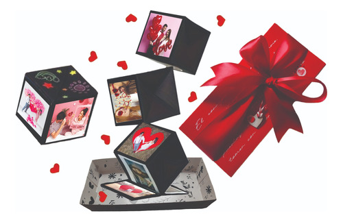 Caja Regalo Sorpresa 6 Cubos Saltarines Personalizables Amor